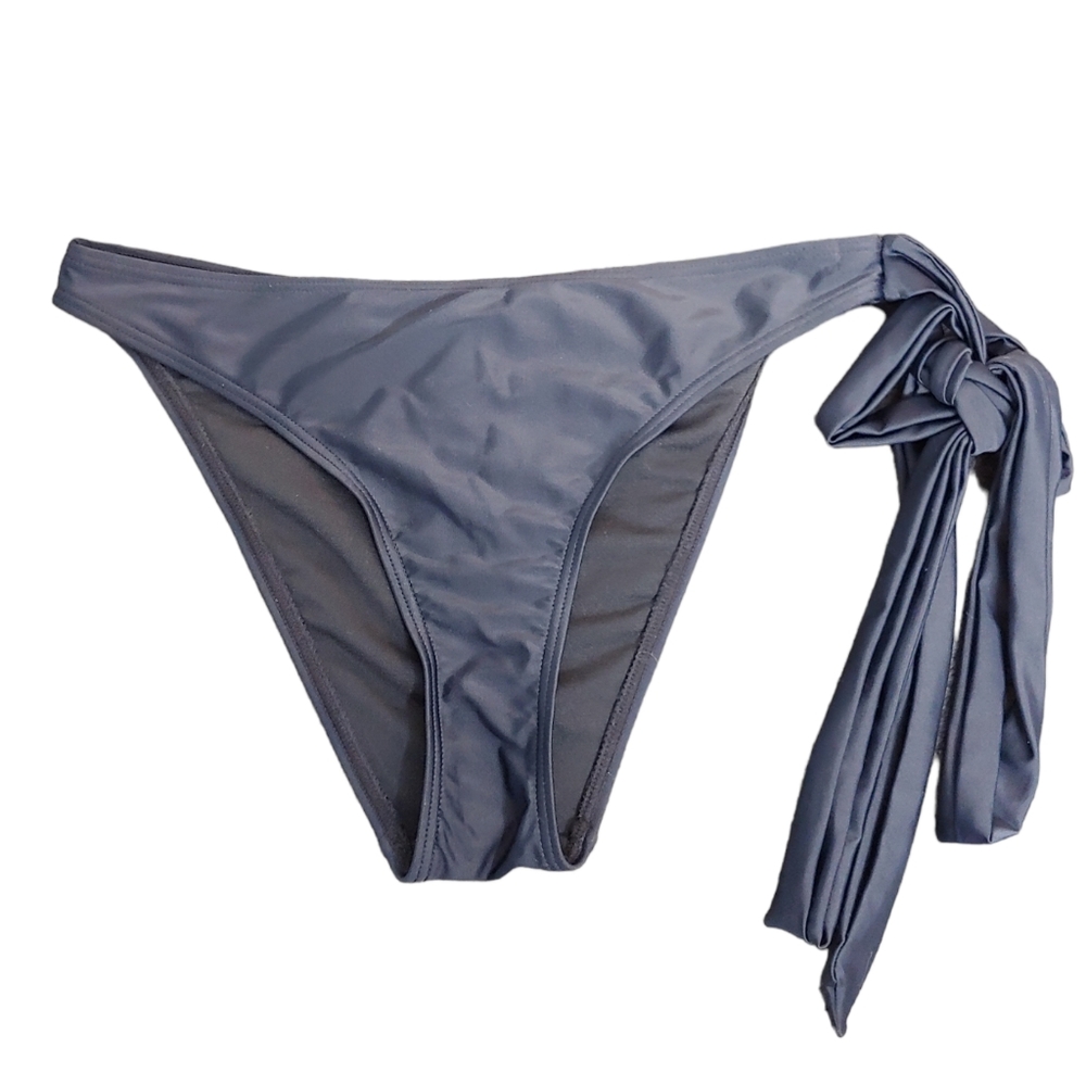 South Beach Women's Black Bikini Bottom with Side Tie Size 8 New With Tags